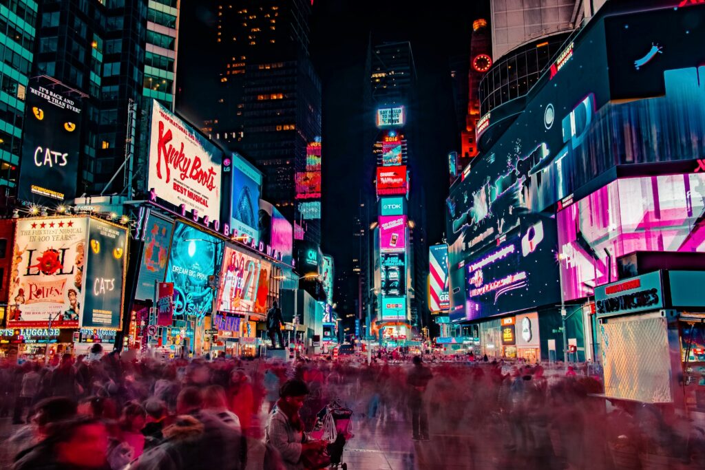 Time Square is famous for the ball-dropping celebrations, the most notable New year's eve celebration event internationally. 