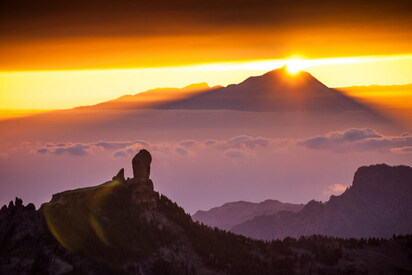 Puesta de sol en el Roque Nublo y observación de las estrellas Excursión en grupo reducido Palmas