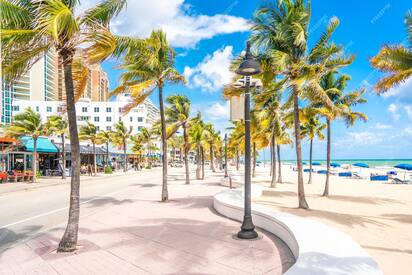 Beachfront promenade Fort Lauderdale 